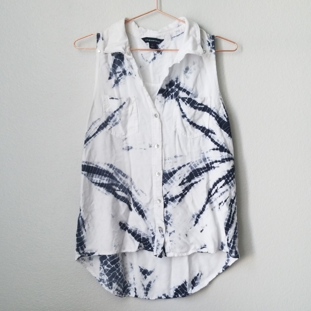 Boho Hi Low Indigo Top